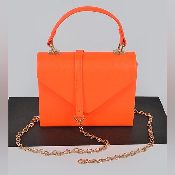 NEW - NEON ORANGE CROSSBODY CLUTCH - Picture 5 of 5
